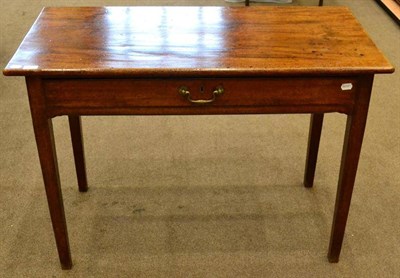 Lot 1427 - A George III mahogany side table, late 18th century, the frieze drawer fitted with cutlery,...