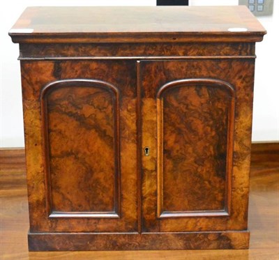 Lot 1486 - A Victorian figured walnut collectors cabinet, in the form of a miniature wardrobe, circa 1870,...