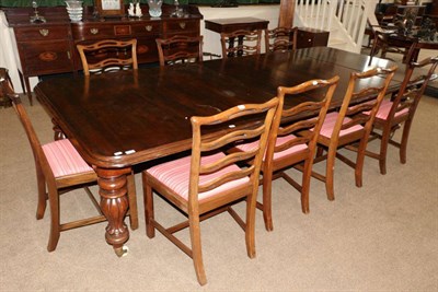 Lot 1504 - A Victorian mahogany extending dining table, circa 1860, with three additional leaves, raised...