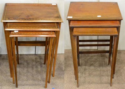 Lot 1613 - ^ A set of three Edwardian mahogany and cross-banded nesting tables, early 20th century, raised...