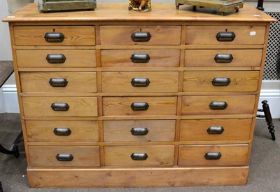 Lot 1658 - A Victorian pine collectors cabinet, circa 1870, with eighteen  straight fronted drawers and raised