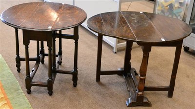 Lot 1674 - An early 18th century gateleg table raised on gun barrel turned legs, joined by a H stretcher, 81cm