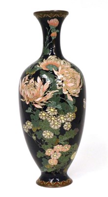Lot 17 - A Japanese Cloisonné Baluster Vase, Meiji period, with flared neck, decorated with insects amongst