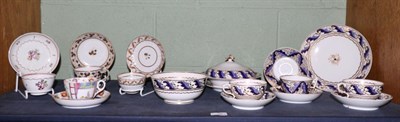 Lot 36 - A Derby Porcelain Part Breakfast Service, circa 1810, decorated in blue and gilt with bands of...