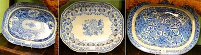Lot 63 - A Spode Pearlware Meat Platter, circa 1820, of canted rectangular form, printed in underglaze...