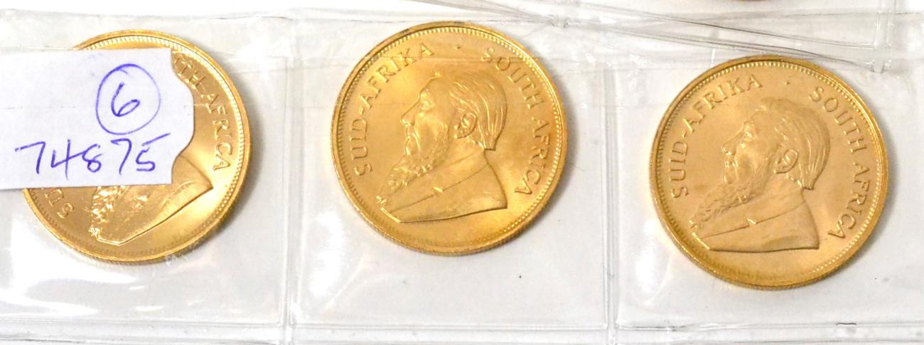Lot 89 - Three South Africa Krugerrands 1974 BU