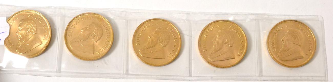Lot 92 - Five South Africa Krugerrands 1974 BU