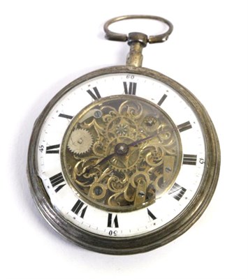 Lot 96 - A Continental Verge Skeletonised Dial Pocket Watch, circa 1820, verge movement, enamel Roman...
