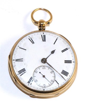 Lot 97 - An 18ct Gold Open Faced Pocket Watch, signed J.E.Rhodes, Kendal, 1872, English lever movement...