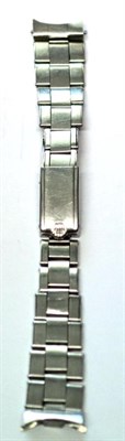 Lot 116 - A Rare 1965 Rolex Oyster Stainless Steel Riveted Spring Loaded Bracelet, clasp stamped 2 65 for the