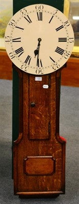 Lot 124 - An Oak Tavern Style Drop Dial Wall Timepiece, 19th century and later, side doors, small rectangular