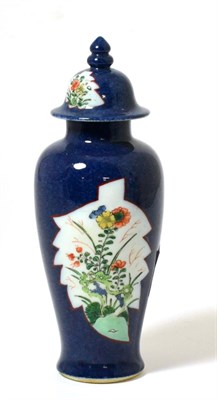 Lot 19 - A Chinese Porcelain Baluster Vase and Cover, Qing Dynasty, painted in famille verte enamels...