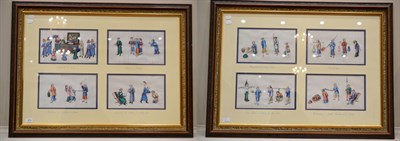 Lot 91 - Eight 19th Century Chinese Pith Paintings, depicting the ancient Chinese Judicial system and...