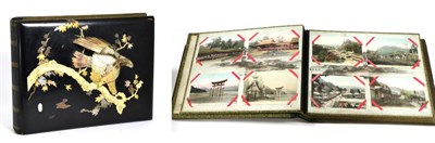 Lot 114 - A Japanese Shibayama Type Photograph Album, Meiji period, the covers worked in mother-of-pearl...