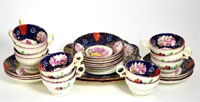 Lot 142 - A Queen Victoria Commemorative Tea Service, printed in puce with THE ROYAL FAMILY and similar...