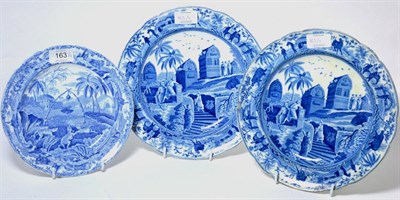 Lot 163 - A Spode Pearlware Indian Sporting Series Dessert Plate, circa 1820, printed in underglaze blue with