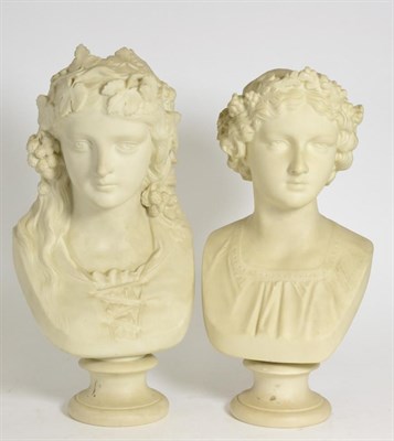 Lot 190 - A Copeland Parian Art Union Bust of the May Queen, circa 1882, modelled by J Durram, impressed...