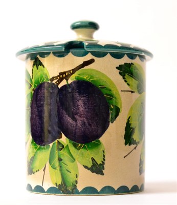 Lot 208 - A Wemyss Pottery Conserve Pot and Cover, early 20th century, of cylindrical form, painted with...