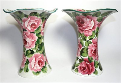 Lot 213 - A Pair of Wemyss Pottery Large Vases, early 20th century, of Lady Eva shape, painted with...