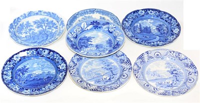 Lot 215 - A Stevenson Pearlware Plate, circa 1820, printed in underglaze blue with Faulkbourne Hall,...