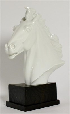 Lot 247 - A Meissen Porcelain White Glazed Horse Head, signed and dated Erich Boehme 1949, 17.5cm high,...