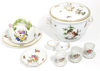 Lot 256 - Herend China Tablewares, 20th century, comprising covered ice pail, butter dish and cover,...