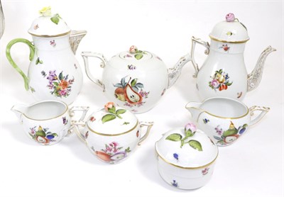 Lot 258 - Herend China Tablewares, 20th century, comprising teapot, coffee pot, covered milk jug, two...