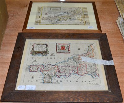 Lot 321 - Moll (Hermann)  Cornwall, hand-coloured 190mm by 31mm, and  Blome (Richard)  Cornwall,...