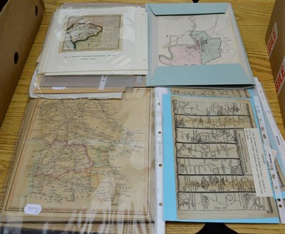 Lot 348 - Maps, A folio of twenty-four unframed 18th and 19th century maps, principally North of England...