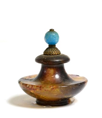 Lot 432 - A Blue John Derbyshire Spar Scent Flask, late 19th century, of semi-ovoid form with waisted...