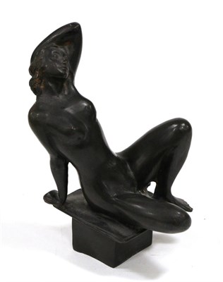 Lot 511 - A Bronze Figure of a Nude, 20th century, sitting on a square pedestal, 21cm high