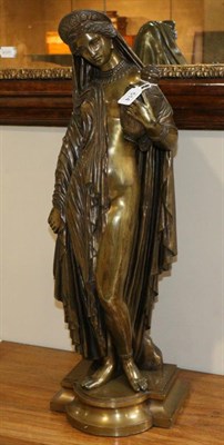 Lot 514 - Jean Jacques Pradier (Swiss, 1790-1852): Pandore, a bronze figure of a classical maiden holding...