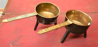 Lot 543 - An 18th Century Bronze Skillet, by William Wasborough, on three stile feet, the handle cast...