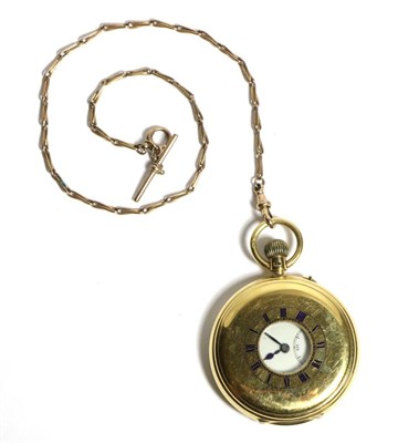 Lot 562 - An 18ct Gold Half Hunter Pocket Watch, signed Manoah Rhodes & Sons Ltd, Bradford, 1923, lever...