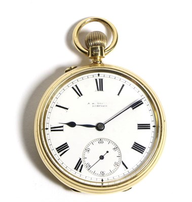 Lot 569 - An 18ct Gold Open Faced Pocket Watch, signed A.R.Lindley, Bedford, 1905, lever movement signed...