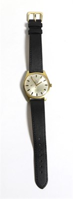 Lot 571 - A Gold Plated and Steel Automatic Centre Seconds Wristwatch, signed Omega, Geneve, lever...