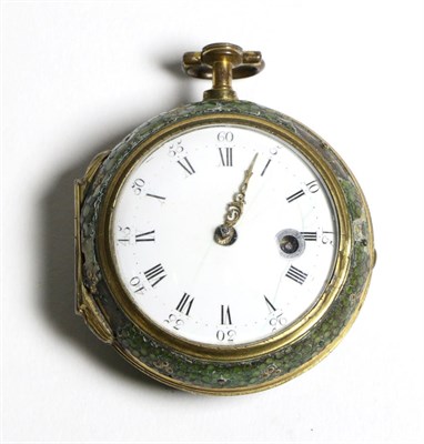 Lot 578 - A Shagreen Verge Pocket Watch, gilt fusee movement signed Thos Smith, London and numbered 293,...