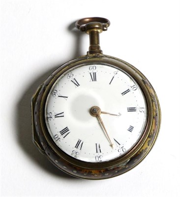 Lot 579 - An Under-Painted Horn Pair Cased Verge Pocket Watch, signed Thos Lozano, London, circa 1780,...