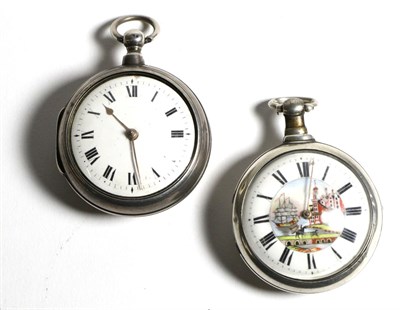 Lot 583 - Two Silver Pair Cased Verge Pocket Watches, signed Ann Hanson, 1810, gilt fusee movement signed and