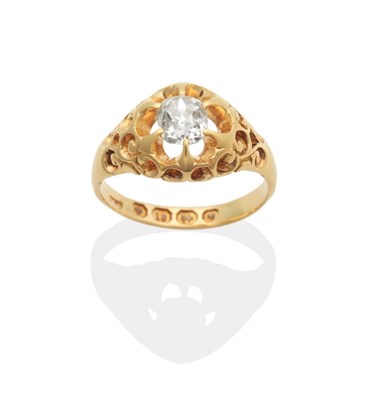 Lot 613 - An 18 Carat Gold Solitaire Diamond Ring, an old cut diamond in an extended claw setting, to pierced