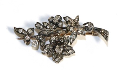 Lot 634 - A Diamond Spray Brooch, set throughout with old cut diamonds, total estimated diamond weight...