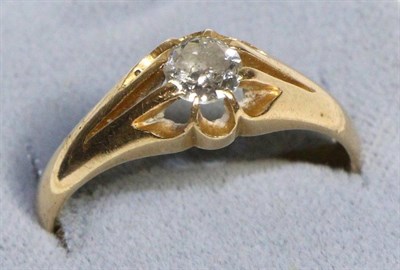 Lot 746 - A Solitaire Diamond Ring, a round brilliant cut diamond in an extended claw setting to a...