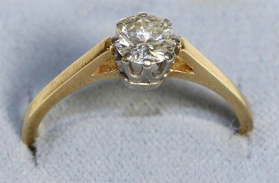 Lot 748 - A Solitaire Diamond Ring, an old cut diamond in a claw setting, to a flat sided shank,...