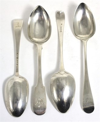 Lot 775 - A Group of Four George II-IV Silver Tablespoons, various dates and makers, 1737-1821, comprising: a