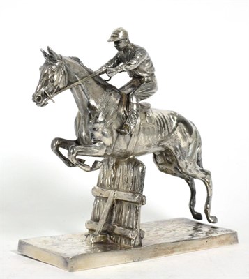 Lot 790 - A WMF Electroplated Model of a Jockey and Racehorse, 1st half 20th century, indistinctly signed...