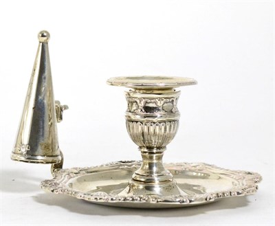 Lot 793 - An Edwardian Silver Chamberstick, Thomas Bradbury & Sons, London 1901, with shell and gadroon...