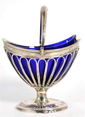 Lot 796 - A George III Silver Swing Handled Sugar Basket, William Tucker & Co, Sheffield 1796, with...