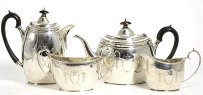 Lot 802 - A Matched Four Piece Silver Tea Service, Pearce & Sons, London 1905 and Fattorini & Sons, Sheffield