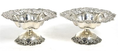 Lot 803 - A Pair of Late 19th Century Silver Comports, probably American, with English import marks,...