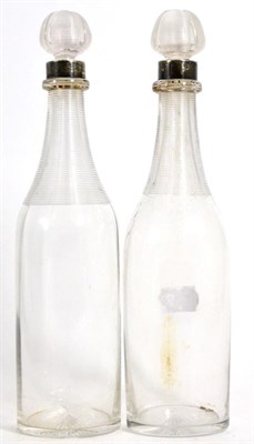 Lot 806 - A Pair of Late Victorian Silver Glass Wine Bottle Form Decanters, Moritz & Simon Lotheim,...